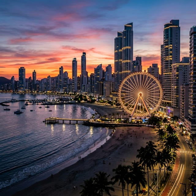Balneário Camboriú skyline from the ocean
